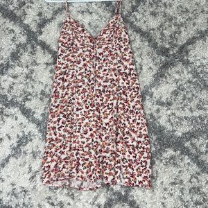 Mini sundress with pink and purple flowers